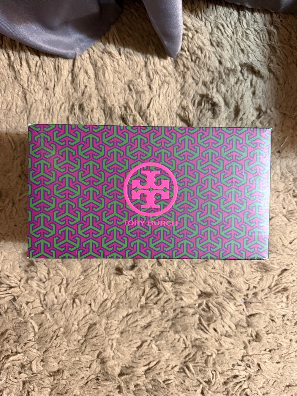 Tory Burch Bath & Body Gift Set Box in Pink and Green Geometric Print